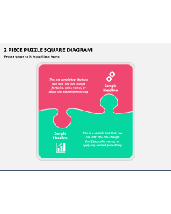 2 Piece Puzzle Square Diagram PPT Slide 1
