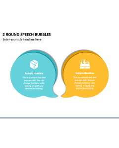 2 Round Speech Bubbles PPT Slide 1