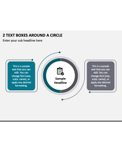 2 Text Boxes around a Circle PPT Slide 1