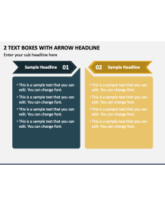 2 Text Boxes with Arrow Headline PPT Slide 1