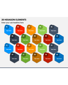 20 Hexagon Elements PPT Slide 2
