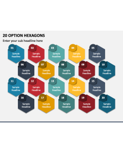 20 Option Hexagons PPT Slide 1