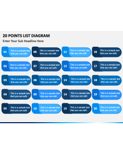 20 Points List Diagram PPT Slide 1