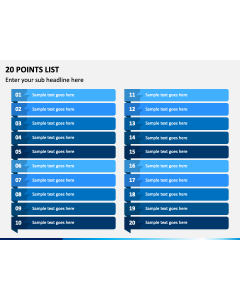 20 Points List PPT Slide 1