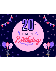 20th Birthday Presentation Template PPT Slide 1