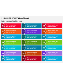 21 Bullet Points Diagram PPT Slide 1