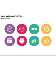 24x7 Availability Icons PPT Slide 1