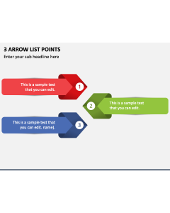 3 Arrow List Points PPT Slide 1