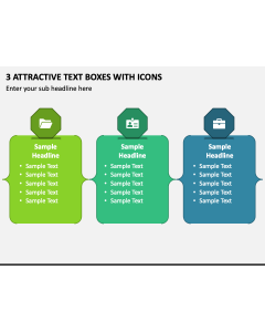 3 Attractive Text Boxes with Icons PPT Slide 1