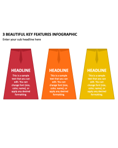 3 Beautiful Key Features Infographic PPT Slide 2