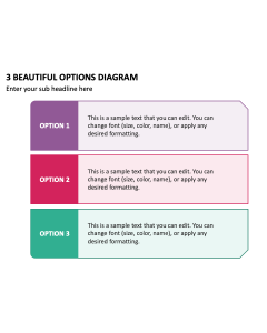 3 Beautiful Options Diagram PPT Slide 1