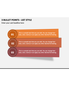 3 Bullet Points - List Style PPT Slide 1