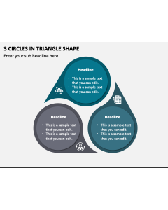 3 Circles in Triangle Shape PPT Slide 1