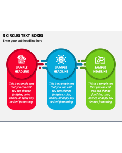 3 Circles Text Boxes PPT Slide 1