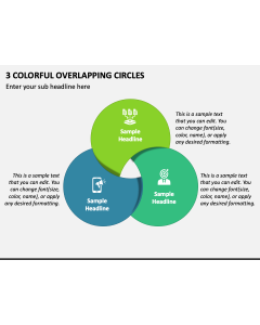 3 Colorful Overlapping Circles PPT Slide 1