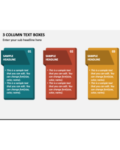 3 Column Text Boxes PPT Slide 1