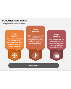 3 Creative Text Boxes PPT Slide 1