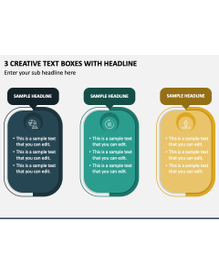 3 Creative Text Boxes with Headline PPT Slide 1