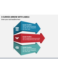 3 Curved Arrow with Labels PPT Slide 1