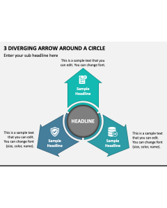 3 Diverging Arrow around a Circle PPT Slide 1