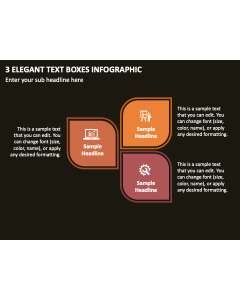 3 Elegant Text Boxes Infographic PPT Slide 1