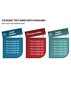 3 Elegant Text Boxes with Headlines PPT Slide 2