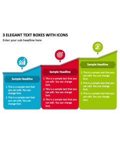 3 Elegant Text Boxes with Icons PPT Slide 2