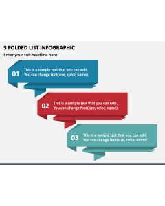 3 Folded List Infographic PPT Slide 1