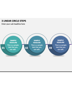 3 Linear Circle Steps PPT Slide 1
