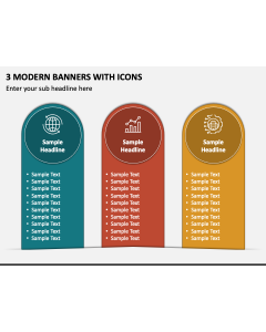 3 Modern Banners with Icons PPT Slide 1