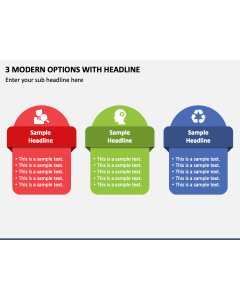 3 Modern Options with Headline PPT Slide 1