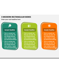 3 Modern Rectangular Boxes PPT Slide 1