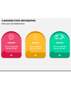 3 Modern Steps Infographic PPT Slide 1