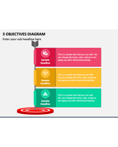 3 Objectives Diagram PPT Slide 1