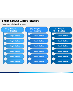 3 Part Agenda With Subtopics PPT Slide 1