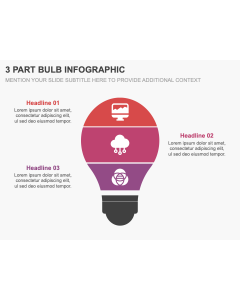 3 Part Bulb Infographic PPT Thumbnail
