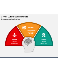 3 Part Colorful Semi Circle PPT Slide 1