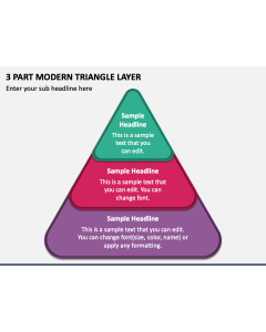 3 Part Modern Triangle Layer PPT Slide 1
