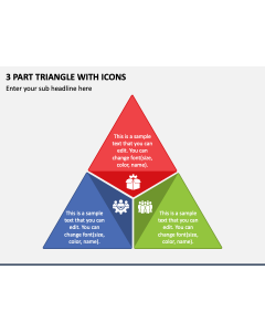 3 Part Triangle with Icons PPT Slide 1