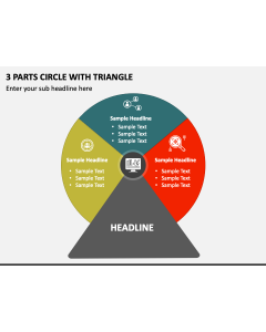 3 Parts Circle with Triangle PPT Slide 1