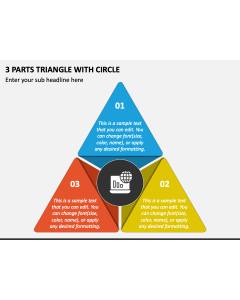 3 Parts Triangle with Circle PPT Slide 1