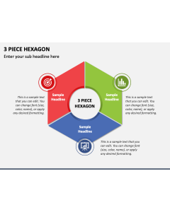 3 Piece Hexagon PPT Slide 1