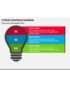 3 Pieces Lightbulb Diagram PPT Slide 1
