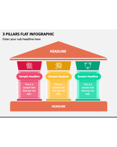 3 Pillars Flat Infographic PPT Slide 1