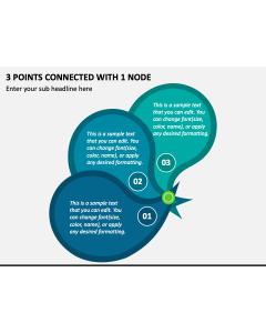 3 Points Connected with 1 Node PPT Slide 1
