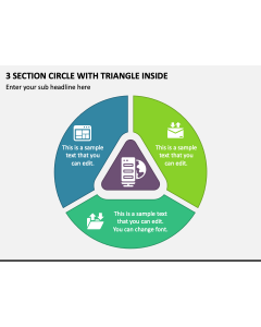 3 Section Circle with Triangle Inside PPT Slide 1
