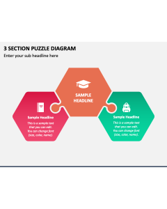3 Section Puzzle Diagram PPT Slide 1