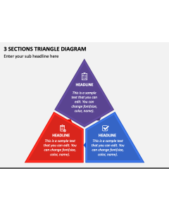 3 Sections Triangle Diagram PPT Slide 1