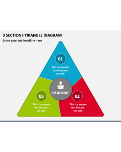 3 Sections Triangle Diagram PPT Slide 1