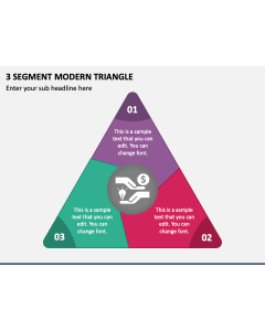 3 Segment Modern Triangle PPT Slide 1